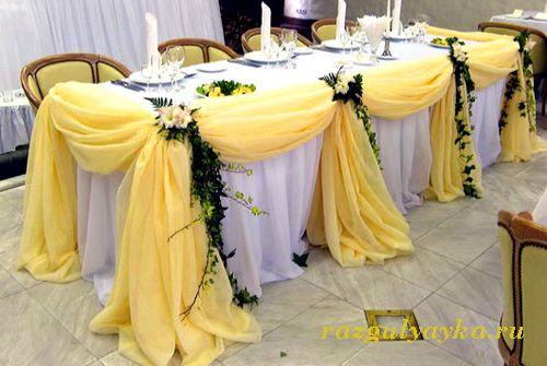 оформление стола на свадьбу